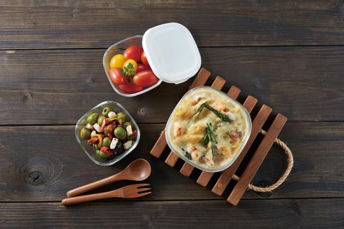 耐熱ガラス製保存容器3個セット ホワイト