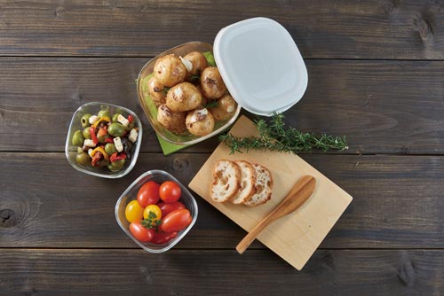 耐熱ガラス製保存容器3個セット ホワイト