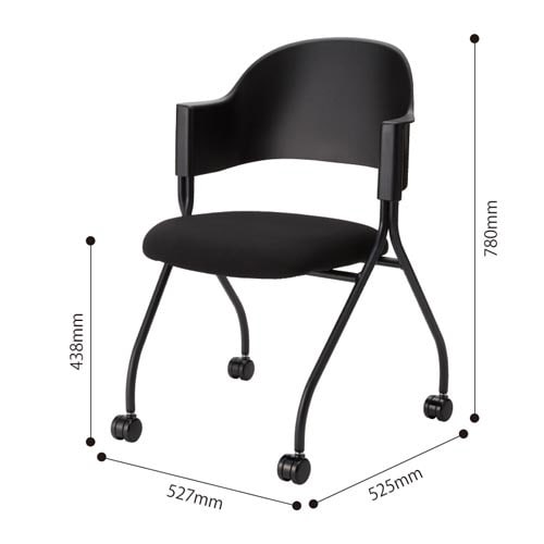フランチェアクロスタイプ黒脚背カバー無座ブラック