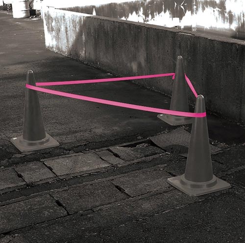 サインテープ 50mm幅×50m ピンク