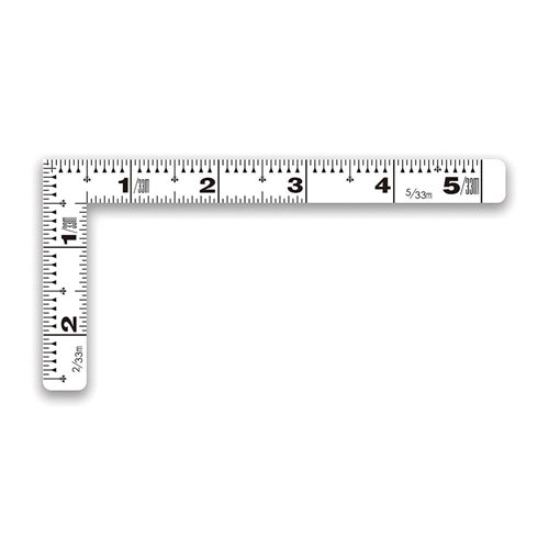 曲尺平ぴた ホワイト 15cm/5寸 併用目盛