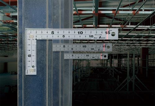 曲尺厚手広巾シルバー 15cm 表裏同目 8段目盛