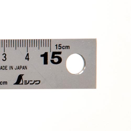 曲尺厚手広巾シルバー 15cm 表裏同目 8段目盛