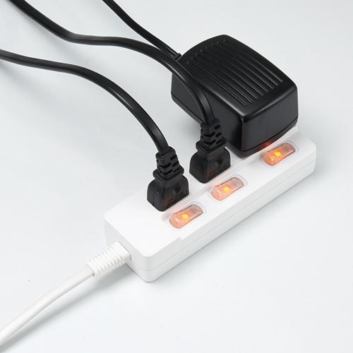 ELP個別スイッチ付3個口節電OAタップ2m