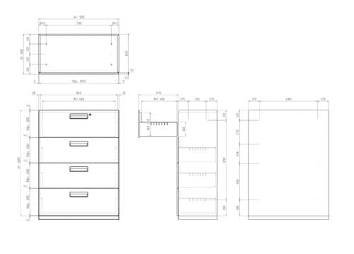 エディア下置900×450ラテラル4段H1185