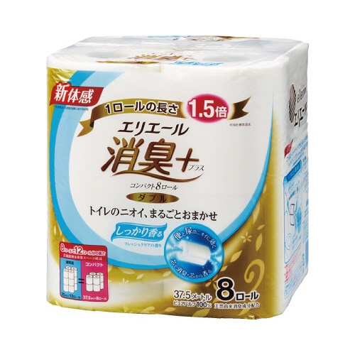 エリエールコンパクト 消臭+ W37.5m 8個