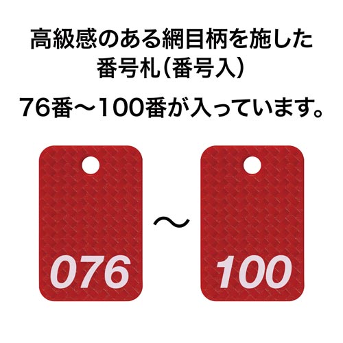 角型番号札 網目調 赤 25枚(76−100)×2