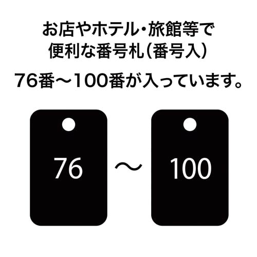 角型番号札 黒 番号入 25枚(76−100)×2