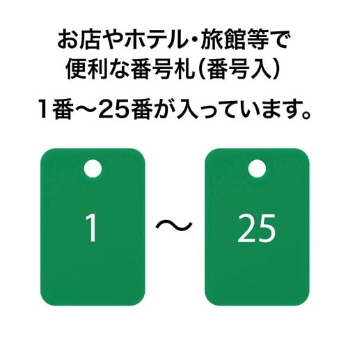 角型番号札 緑 番号入 25枚(1−25)×2
