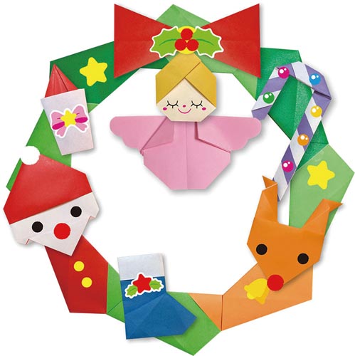 折り紙ハッピークリスマスリースセット×8