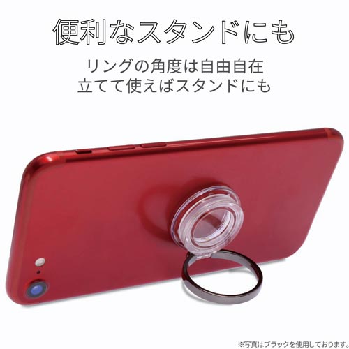 スマホ用フィンガーリング クリアタイプ シルバー