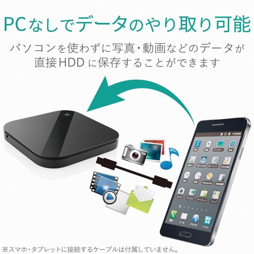 エレコム 外付バックアップハードディスク スマホ用 カウネット