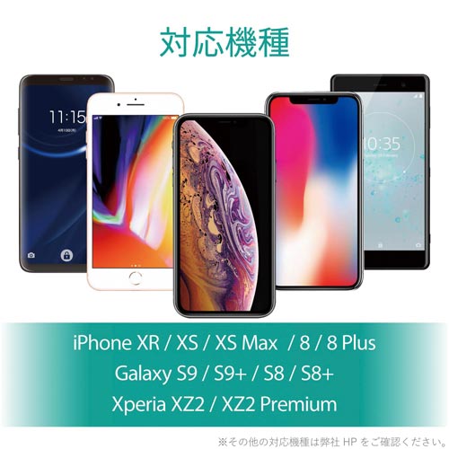 Qi規格対応ワイヤレス充電器付きマウスパッド 黒