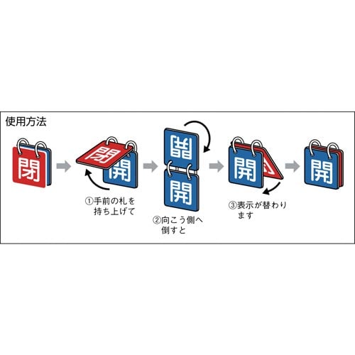 バルブ開閉表示板両面用ロープ付50角
