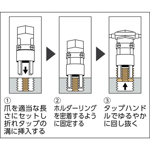 折れ込みタップ除去工具四本爪替爪10mm3/8用