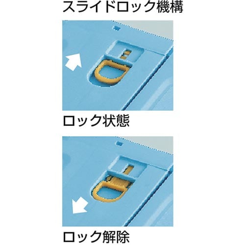 薄型折りたたみコンテナスケル50Lロックフタ付