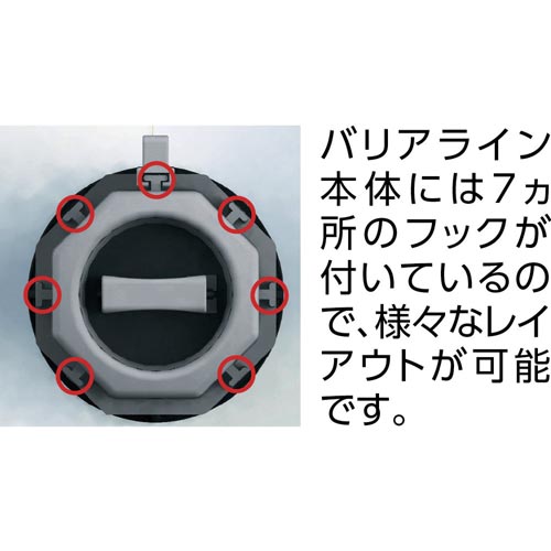 チェーンスタンド用バリアライン標示テープ付黄・黒