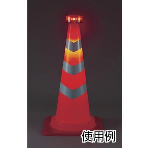 内照式ソーラーLED工事灯レッド