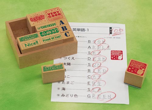スタンプ 木製英語評価印セット