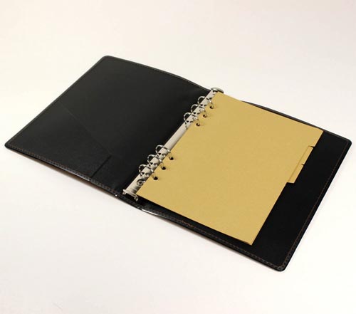 リングファイル A5 6穴 PVC ブラウン