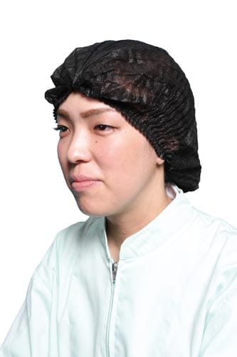 不織布ヘアキャップ 100枚入 ブラック