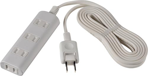 扉付タップラン4個口 3m ホワイト