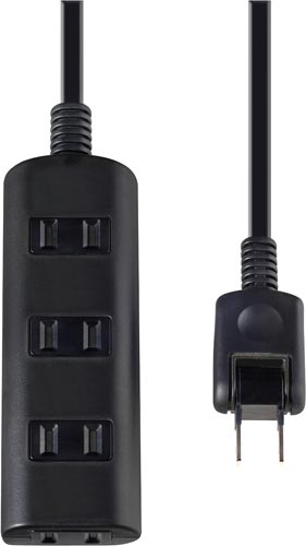 扉付タップラン4個口 2m ブラック