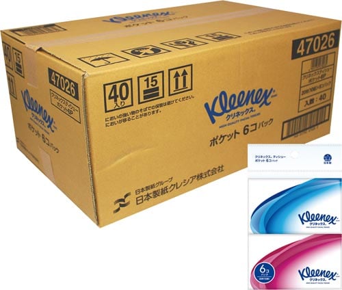クリネックスティシュー ポケット 6個パック×40