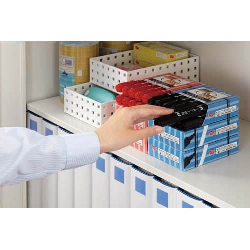 油性マーカーツイン細字・太字平芯赤1箱10本入