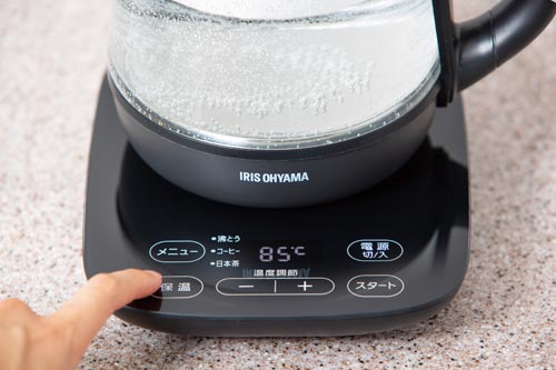 ガラスケトル 温度調整付 IKE−G1500T−B