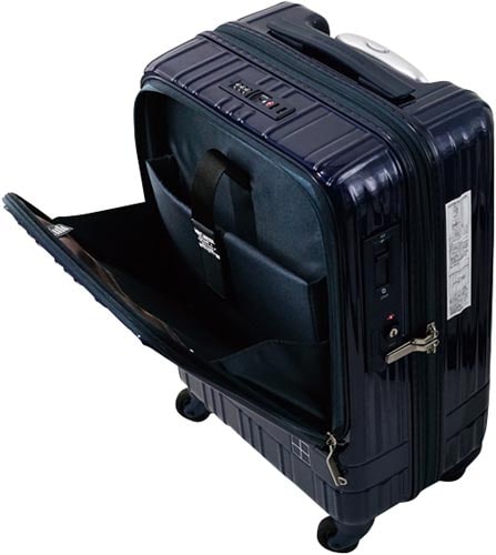 ライトスーツケース フロントオープン35Lネイビー