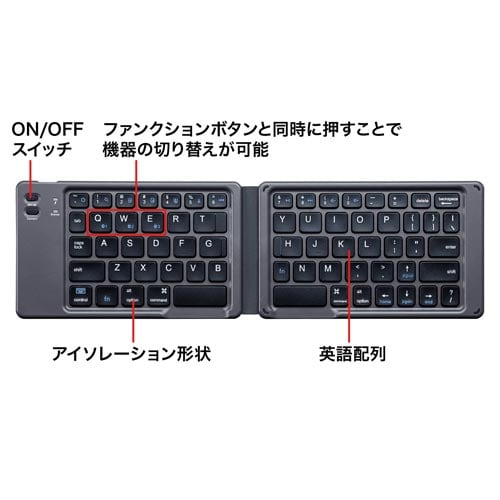 折りたたみ式Bluetoothキーボード