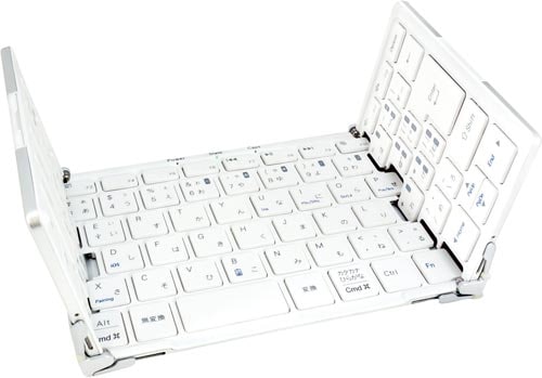 Bluetooth折りたたみ式キーボード ホワイト
