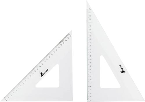 三角定規 アクリル製 30cm 2枚組