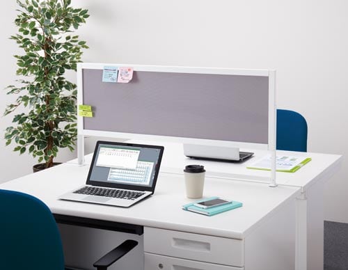 高さが変わるデスクトップパネルクランプ式1200灰