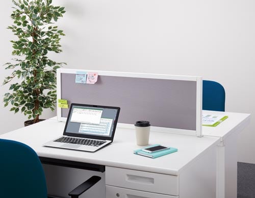 高さが変わるデスクトップパネルクランプ式1200灰