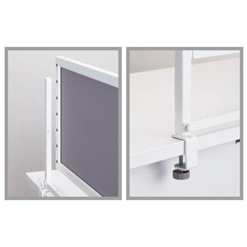 高さが変わるデスクトップパネルクランプ式1200灰