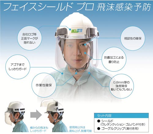 ヘルメット用フェイスシールド 5個セット