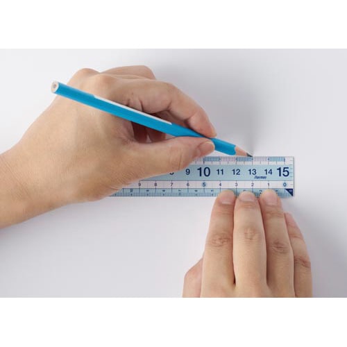 再生PETすべり止め機能付直定規 15cm
