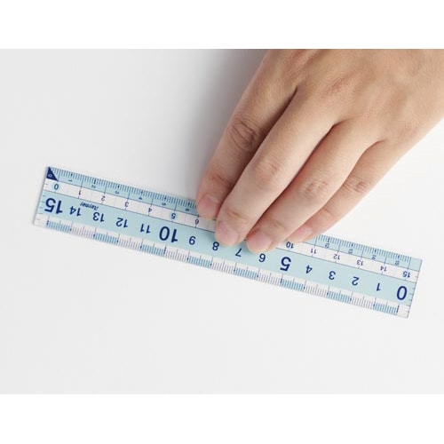 再生PETすべり止め機能付直定規 15cm