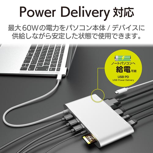 Type−C接続ドッキングステーション(PD対応)