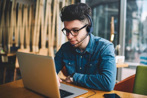 快適ヘッドセット 片耳 USBタイプ ネイビー