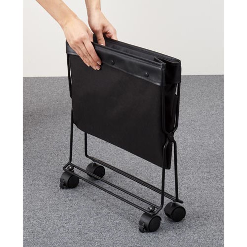 キャスター付きかばんカゴ フタ付×3