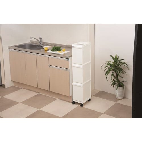 ユニード 多段スリムペール3段 ホワイト