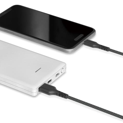 TypeーC/Aやわらかタフケーブル1.0mBK