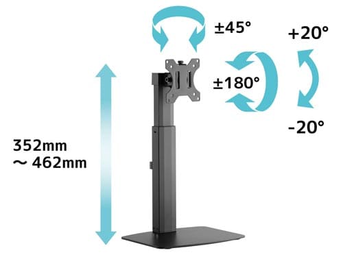 ガススプリング式 昇降型モニタースタンド