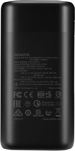 10000mAh モバイルバッテリー ブラック