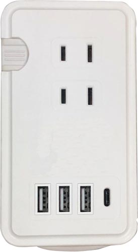 USB A/C充電ポート付き電源タップ