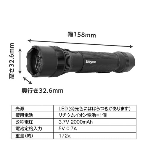 充電式タクティカルメタルライト