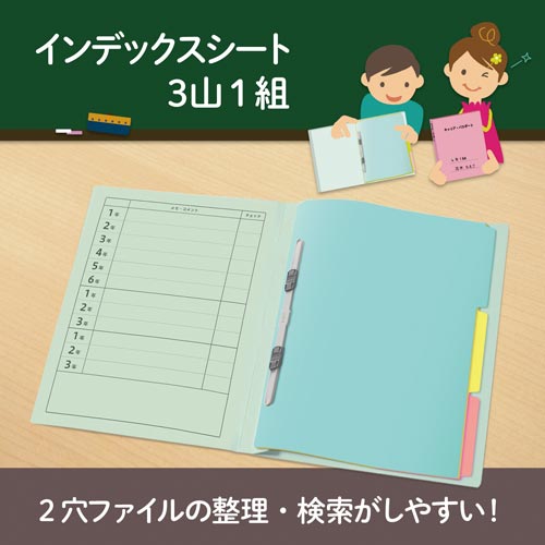 インデックスシート A4S 2穴用 3山